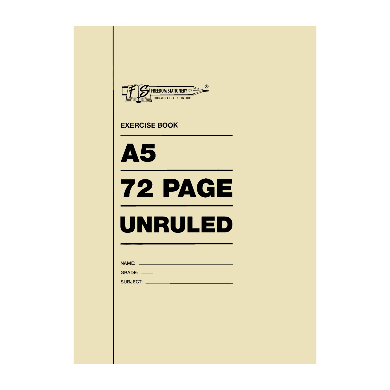72P A5 EXERCISE BOOKS UNRULED