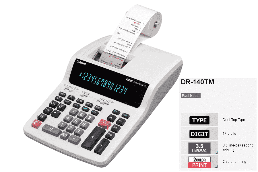 CASIO DR140TM 14D PRINTING CALCULATOR