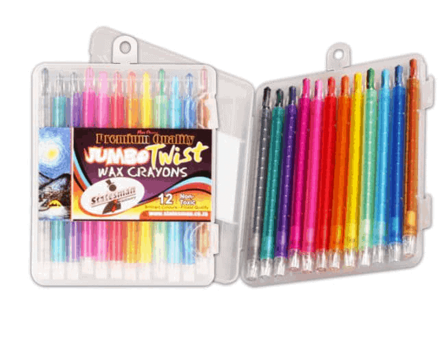Crayons Super Jumbo Twist Retractable High Quality 12s